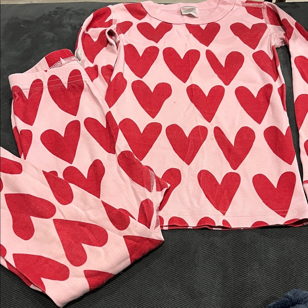 Hanna Andersson  Pink & Red Heart Pajama Set - Long Sleeve